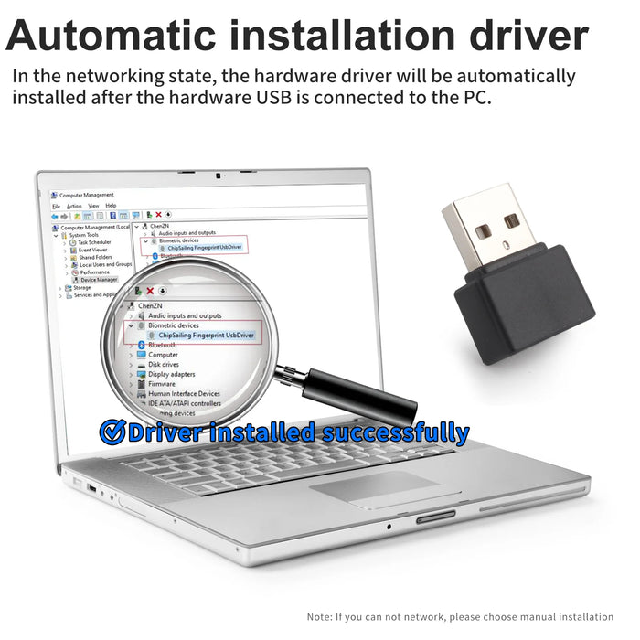 Mini Fingerprint Reader for Windows Hello – USB / Type‑C Biometric Scanner for PC & Laptop