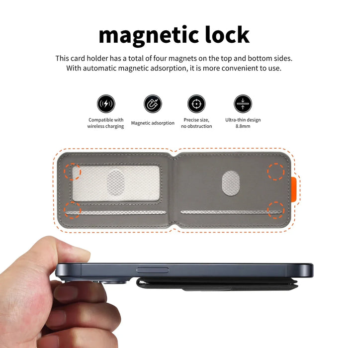 MagSafe Magnetic Card Holder in Artificial Leather for iPhone 13–17