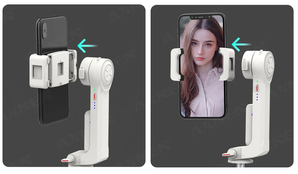 A10 Handheld Smartphone Gimbal with Fill Light, Extension Rod & Remote — for iPhone & Samsung