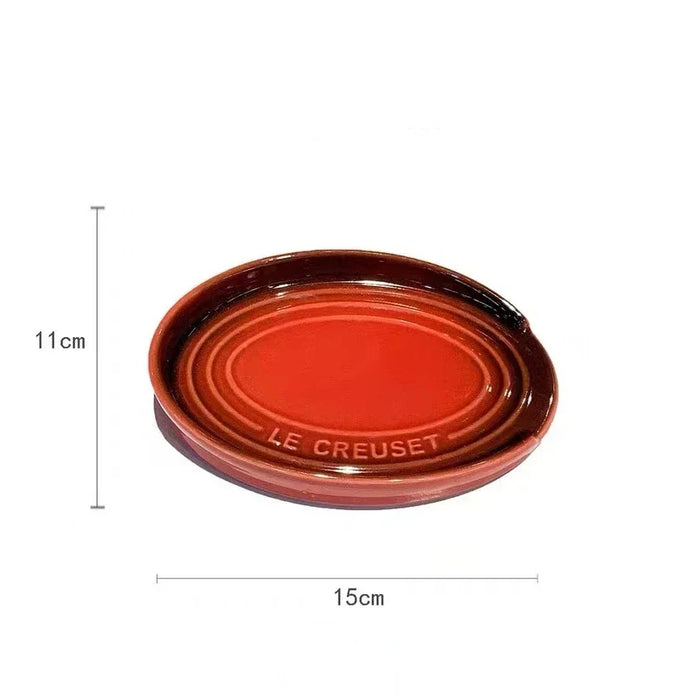 Porcelain Spoon Rest — Large Ceramic Utensil Holder for Hob & Worktop