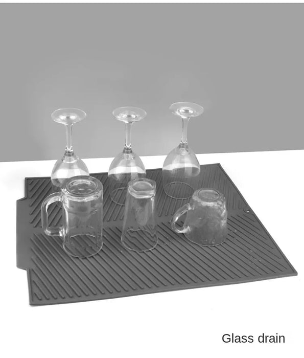 Silicone Drain & Drying Mat – Non‑Slip, Heat‑Resistant Dish Pad