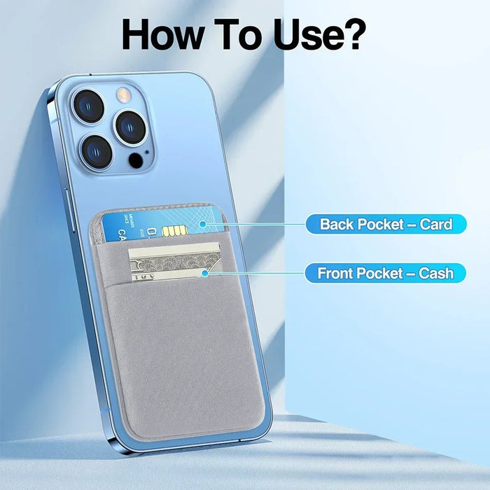 MagSafe Elastic Lycra Phone Card Holder — Fits iPhone 16/15 Pro Max & MagSafe Android