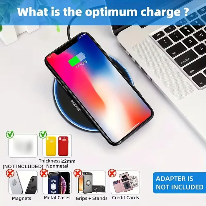 Portable 30W Wireless Charging Pad — Fast Qi Station for iPhone 16/15/14/13/12 (Pro Max, Mini), Samsung & Xiaomi