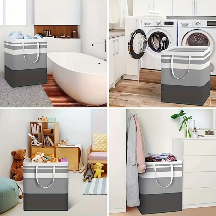75L Collapsible Laundry Hamper with Handles — Durable Polyester Basket (40×30×60cm)