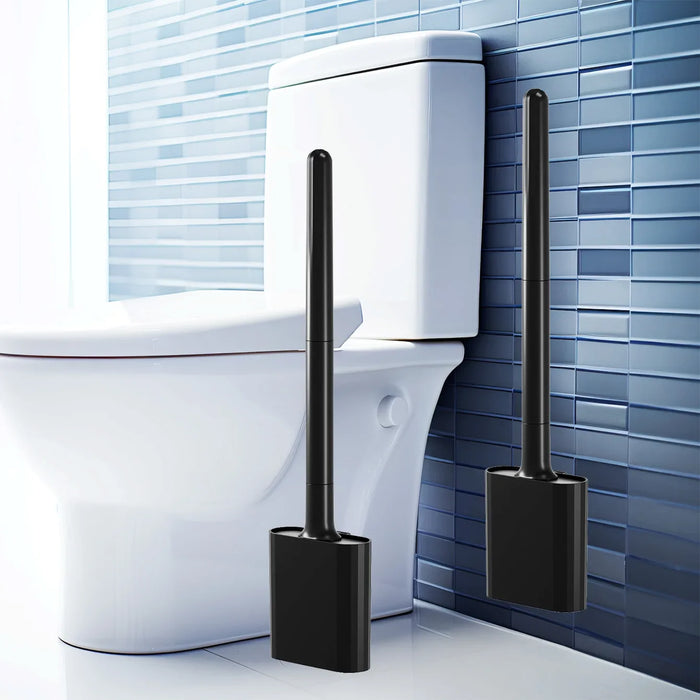 Mini Silicone Toilet Brush Set — Wall‑Mounted or Free‑Standing, Soft Silicone Brush