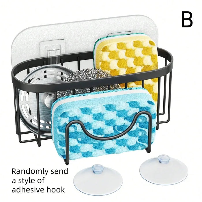 Multifunctional M‑Shaped Sponge Holder — Kitchen Sink Caddy Organizer, Rustproof Iron Sponge Caddy