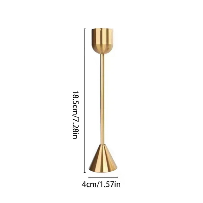Gold Metal Candle Holder — Aluminium Candlestick for Tables & Events
