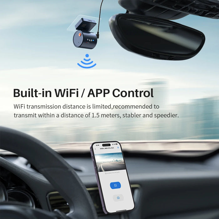 MINI 3 Pro 2K Dash Cam — Tiny Wi‑Fi Dashcam with Voice Control & Parking Mode