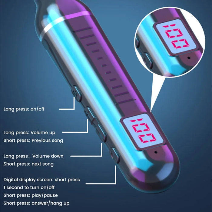 Neckband Earphones G07 — Bluetooth 5.1, ANC, LED Display, Waterproof