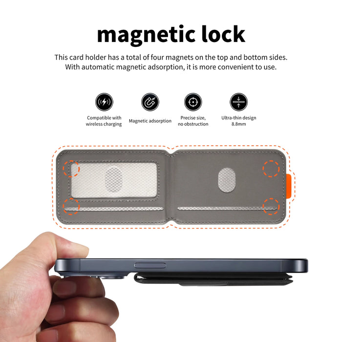 MagSafe Magnetic Card Holder in Artificial Leather for iPhone 13–17