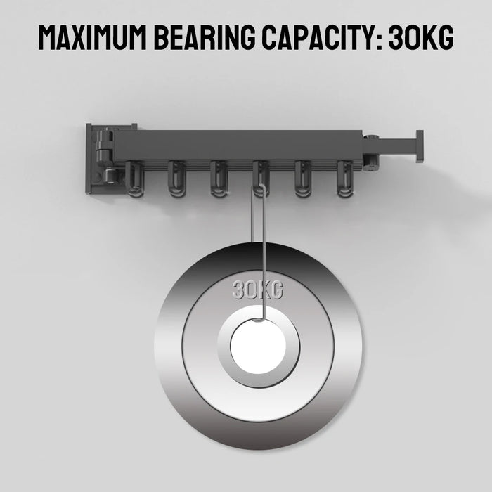 Retractable Wall-Mounted Folding Clothes Hanger — Aluminium, Indoor & Outdoor