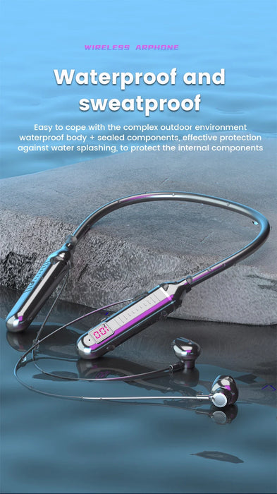 Neckband Earphones G07 — Bluetooth 5.1, ANC, LED Display, Waterproof