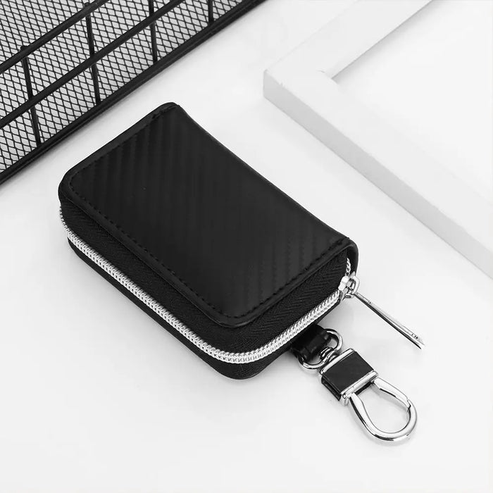 RFID Key Fob Signal Blocker Pouch — Faraday Car Key Case (Black)