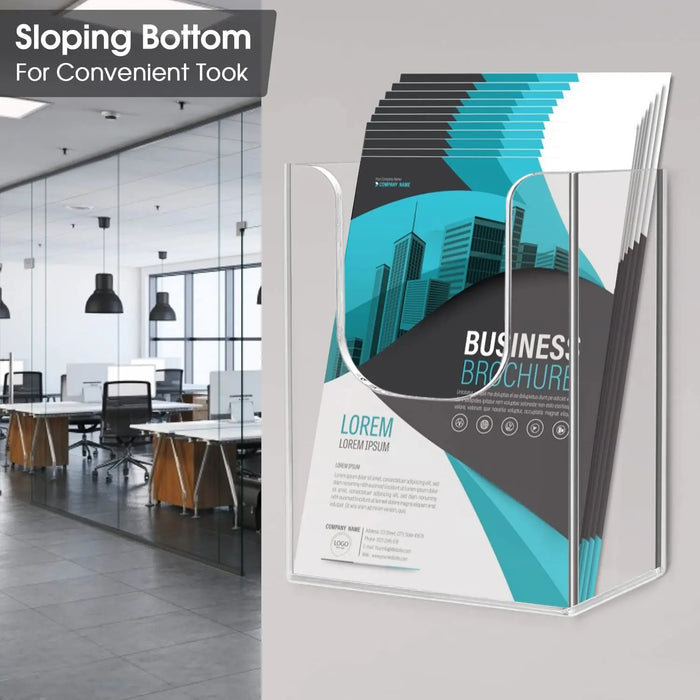 Acrylic Wall-Mounted Brochure Holder - A4/A5 Clear Flyer & Pamphlet Display
