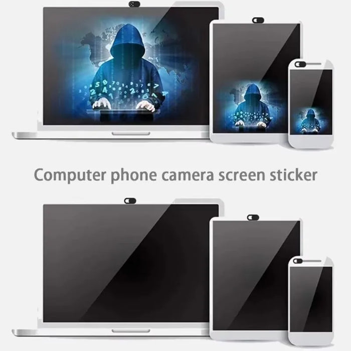 Webcam Privacy Cover — Slim Slide Shutter, 1/3/15 Pack (Black or White)