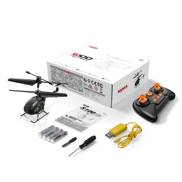 Syma S100 - 2.4G 3CH Mini RC Helicopter with Altitude Hold & One Key Take Off/Landing - Perfect for Beginners and Kids - Shopsta EU