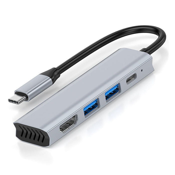 Type-C Docking Station - 4-in-1 USB-C Hub Splitter Adaptor with USB2.0, USB3.0, PD100W, 4K@30Hz HDMI, Multiport Hub and Dissipation Hole - Perfect for MacBook and Laptop Users - Shopsta EU