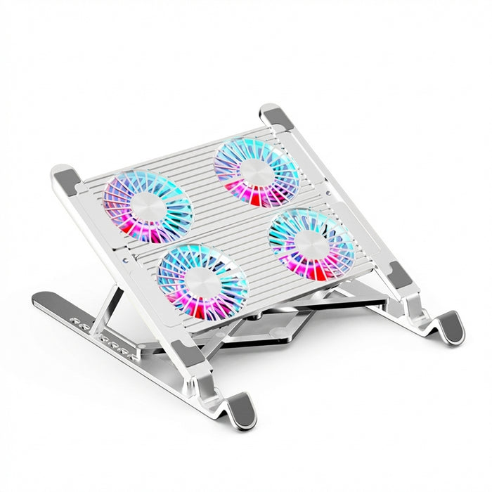 Foldable Laptop Cooling Pad — 2 or 4 Fans, RGB, 7 Heights for 11–17.3-inch Laptops