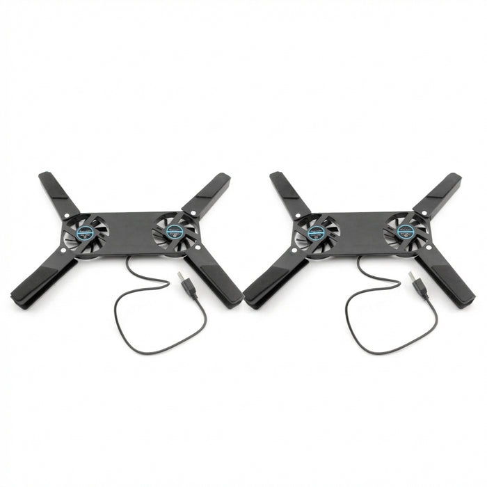 Foldable Laptop Cooler with Dual 60mm Fans — USB-Powered Stand for 7–15-inch Notebooks