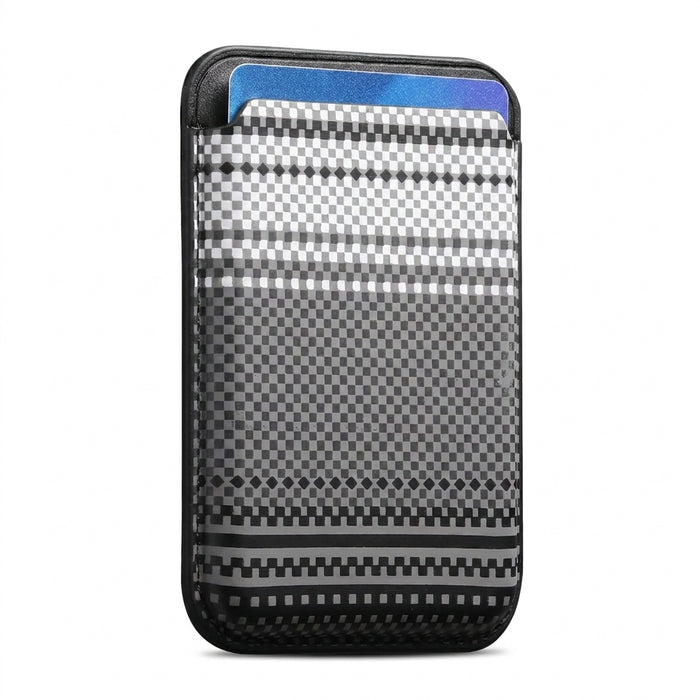 Carbon-fibre Texture MagSafe Wallet Card Holder for iPhone 12–17 (incl. Pro Max)