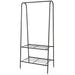 Double-Rail Standing Clothes Rack with Shoe Shelf – Metal Rail for Bedroom & Living Room