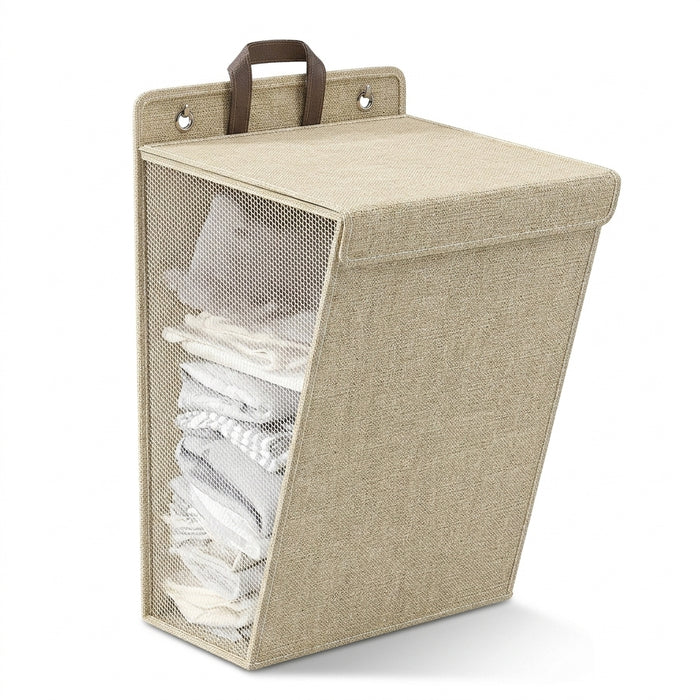 Foldable Adhesive Wall Laundry Hamper – Punch-Free Mesh Basket