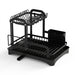 2-Tier Wrought Iron Dish Drainer with 360° Drainage & Drainboard