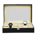 PU Leather Watch Display Box — 10 or 12-Slot Glass-Top Case