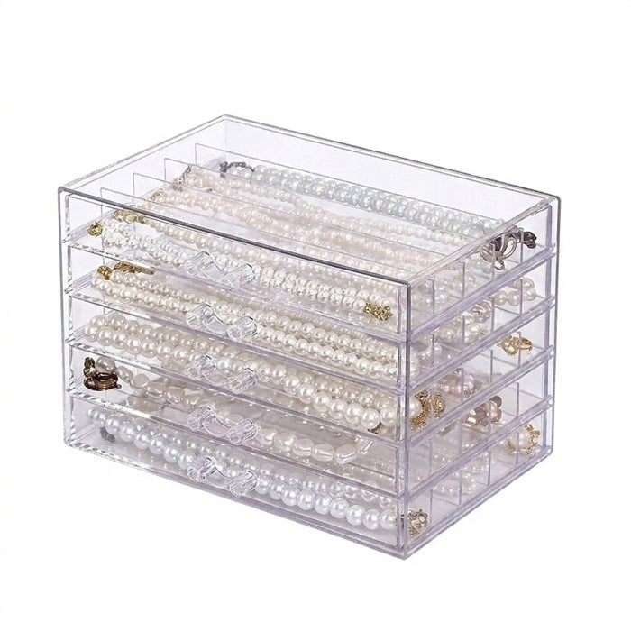 Transparent Jewellery Storage Box — Necklace Tray (3- or 5-layer)