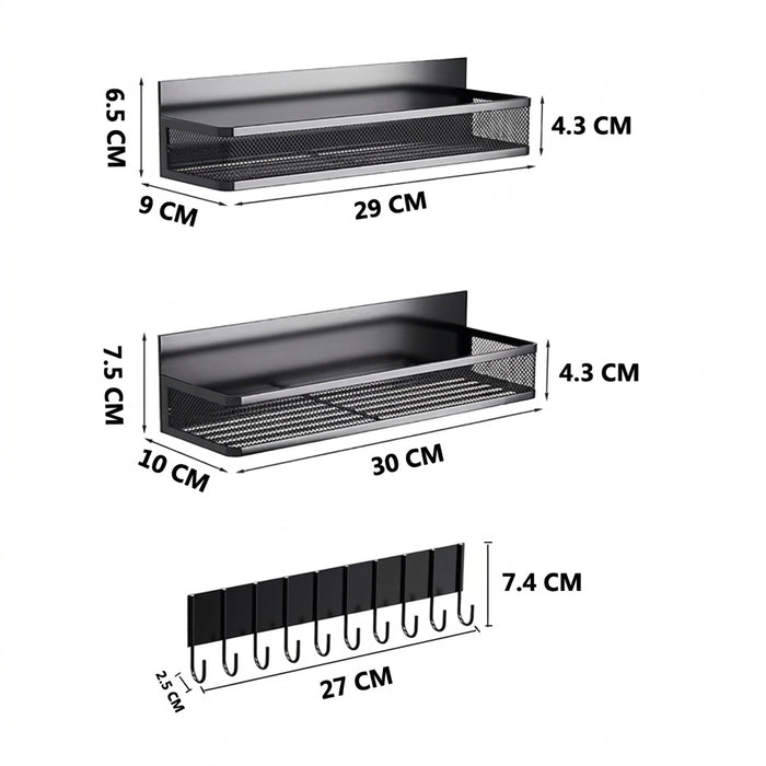 Metal Magnetic Spice Shelf — Fridge & Oven Organiser, DIY Kitchen Rack