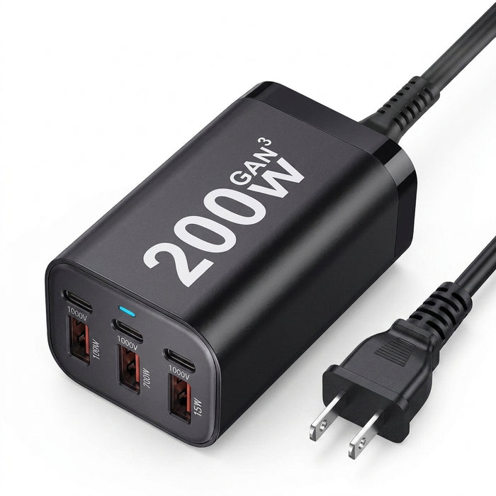 6-Port USB-C GaN Fast Charger – Up to 100W Single‑Port, PD & QC