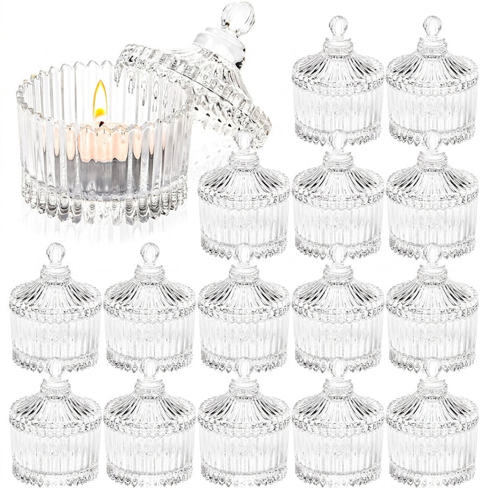 Votive Candle Holders with Lids — Glass Tealight Holders for Weddings & Centrepieces