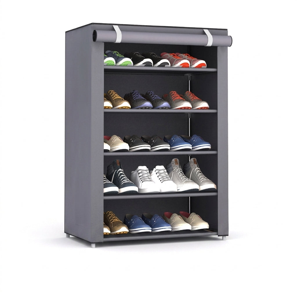 6–10 Tier Multi‑Layer Shoe Cabinet with Dust‑Proof Rolling Shutter — Space‑Saving, Easy Assembly