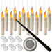 12-Pack Floating LED Taper Candles with Magic Wand Remote — Flameless Flicker Lights